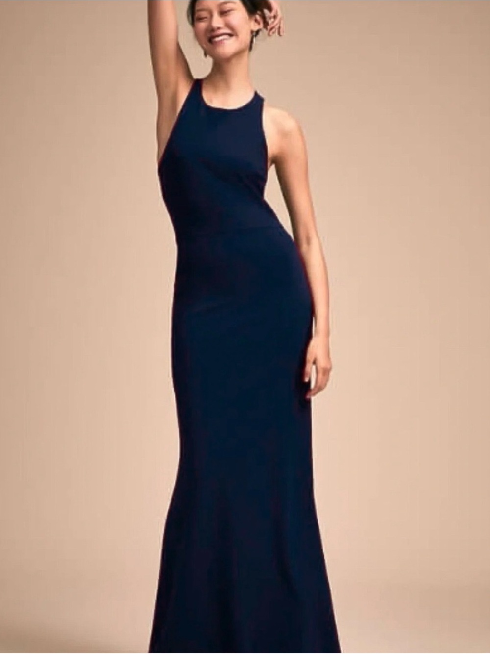 BHLDN Anthropologie Klara Halter Dress Midnight Blue Sz 2